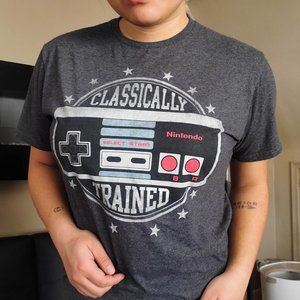 Grey Nintendo "classically trained" tee